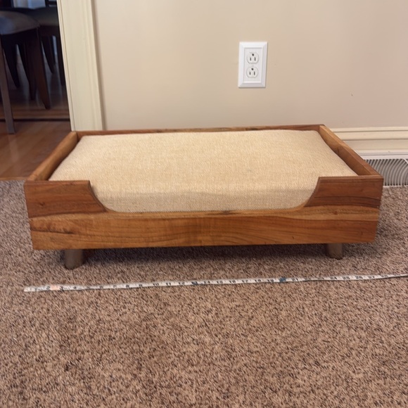 Wooden Pet Bed with Cream Cushion - Picture 2 of 13